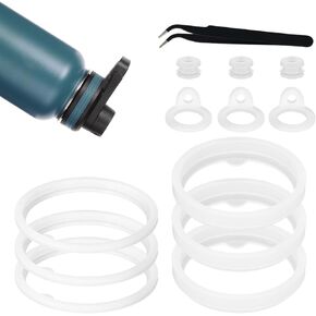 12pcs Silicone Water Bottle Gasket Replacement for 24/32/40/64 oz, Seal Ring with Tweezers BPA Free Tumbler Lid Gasket Seal Washer O Ring Replacement Thermoflask Accessories