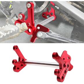 Motorcycle Foot Rest Brackets, Reinforced CNC Billet Aluminum Foot Peg Pedal Bracket Kit & Foot Support Rod for Sur-Ron Light Bee Segway (Red)