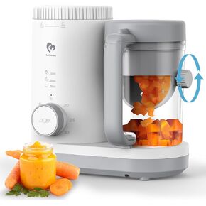 Baby Food Maker Bellababy Baby Food Processor, Puree Blender Steamer with Reversible Steam Basket, One Button Easy Operation & Large Opening for Easy Cleaning