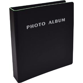 Better Office Products Photo Album for 4x6 Pictures, 2-Ring Mini Hard Cover Photo Binder, Holds 36 4x6 Photos with Clear Heavyweight Pocket Sleeves, (Black)
