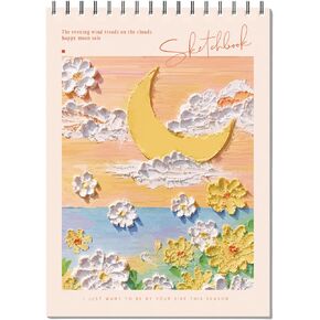 8 x 11.5 Cute Sketchbook - Spiral Bound, 45 Sheets (90 Pages) 68lb/100gsm - Acid-Free Sketch Pad for Teens, Adults, Artists, Sketch Book for Kids Ages 8-12 (Blue)