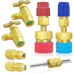 طقم تركيب محول Boltigen R1234YF مع صنابير العلب ذات الختم الذاتي والثقب R1234YF، ومحولات R1234YF إلى R134a، ومحولات خرطوم لأنظمة التيار المتردد in Saudi Arabia