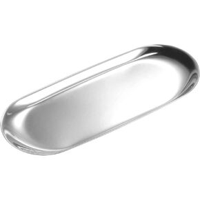 MECCANIXITY Candle Tray Holder, 9inch Stainless Steel Oval Plate for Home Decor Gold