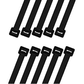 Heavy Duty 59 Inch Cable Zip Ties, Strong Extra Large Zip Tie Set, Indoor and Outdoor, Reliable Long Cord Tie Wraps, 0.36 Inch Wide, Industrial Wire Straps, UV Resistant, Black, 10 pieces