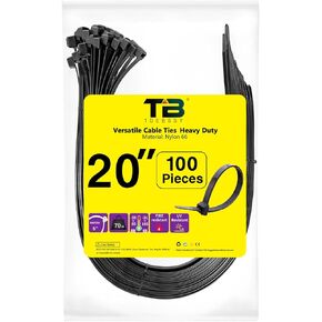 Black Zip Ties 1000 Pcs,TDEBSSY 12in Long 70lb Heavy Duty Cable Ties 4.8mm Wide Self Locking Nylon Zip Ties UV Resistant Strong Wire Ties with 32 kg Tensile Strength (12in/70lbs)