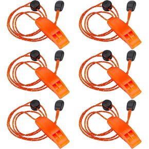 6Pcs Emergency Whistles with Lanyard, Survival Whistles Loud Safety Whistle, Marine Whistle with Adjustable Reflective Lanyard, Super Loud Floating Whistles for Emergency in Saudi Arabia