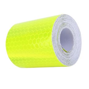 Walfront Reflective Tape Fluorescent Yellow Green Reflective Safety Tape Hazard Warning Emergency Vehicle Safety Marking Tape Warning Tape Roll