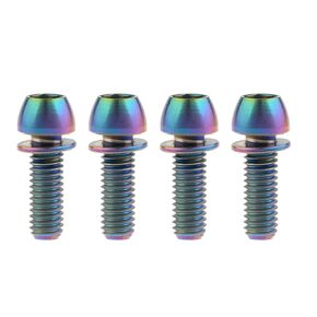 Titanium Gr5 M6 18 20 mm Ball Allen Head Bolt with Washer for Bicycle Disc Brake Caliper Pack of 4 (Blue, M6x18mm)