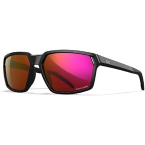 Wiley X WX Sierra Sunglasses Safety Glasses for Men Shatterproof UV Eye Protection for Combat and Shooting Captivate Red Mirror Lenses Gloss Black Frames