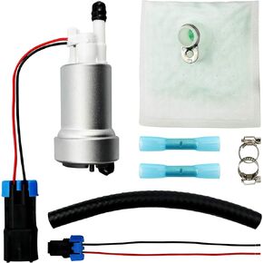 450LPH F90000267 High Pressure Fuel Pump, Universal E85 Intank Fuel Pump for TIA485-2 Install Kit Include 400-0085 125-190 Fuel Strainer Hose Harness Pigtail Clamps