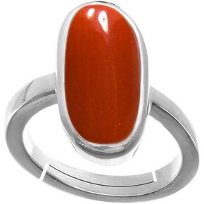 5.5 Carat Natural Certified Red Coral/Moonga Astrological Ring In Strling Silver plated Handemade Ring For Unisex