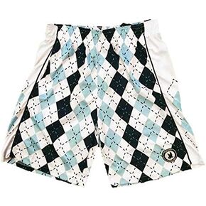 Blue & White Argyle Boys Lacrosse Shorts | Boys LAX Shorts | Lacrosse Shorts for Boys | Kids Athletic Shorts for Boys