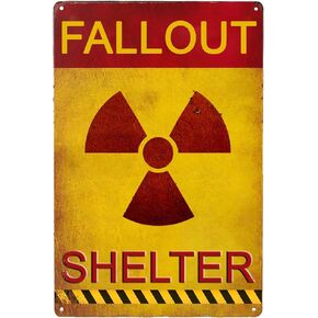 GYMSLAVE Vintage Metal Tin Sign Fallout Shelter Metal Signs,Garage Decor Man Cave Sign Home Rooms Wall Art Decoration Gifts for Man 8x12 Inches