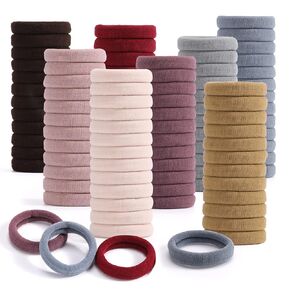 100PCS Elastic Hair Accessories - Seamless Cotton Hair Bands, Soft Ponytail Holders for Thick/Thin Hair, No Damage Morandi Color Elastics for Women and Girls | Soft Ponytail Holders for Thick/Thin Hair, No Damage Morandi Color Elastics for Women and Girls in Saudi Arabia