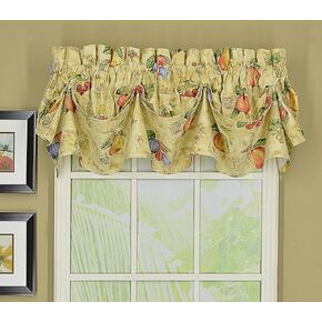 Today's Curtain Orchard Sailcloth Tucked Valance, 16-Inch, Sand, 70W x 16L