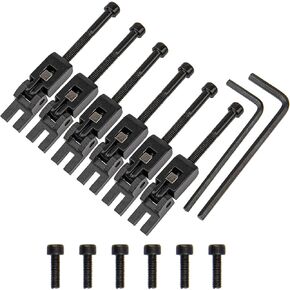 18Pcs Yootones Locking Systyem Locked Saddles Tremolo Bridge Saddle String Lock Insert Blocks Compatible with Floyd Rose Electric Guitar Bridge Saddle (Black)