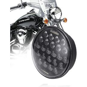 5D 5-3/4 5.75" LED Headlight for LED Projector Headlights Compatible with Sportster Iron 883 Street BOB Low Rider Super Wide Headlamp Driving Lights Black