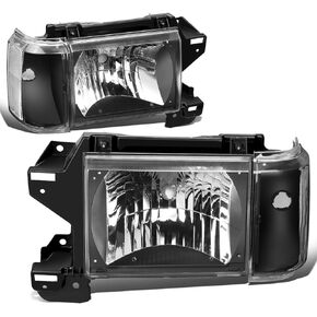 DNA MOTORING HL-OH-F15087-BK-CL1 Factory Style Headlight Corner Lamp Set for FORD BRONCO 1987-1991 FORD F-150 1987-1991 FORD F-250 1987-1991 FORD F-350