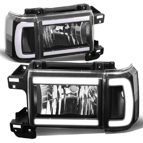 DNA MOTORING HL-OH-F15087-BK-CL1 Factory Style Headlight Corner Lamp Set for FORD BRONCO 1987-1991 FORD F-150 1987-1991 FORD F-250 1987-1991 FORD F-350