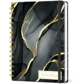 مخطط جدول الأعمال اليومي غير مؤرخ، دفتر ملاحظات لقائمة المهام، دفتر منظم المواعيد الحلزوني للرجال/النساء، دفتر يومي أنيق للمدرسة أو اللوازم المكتبية، 6.1 بوصة × 8.5 بوصة (أرجواني) in Kuwait