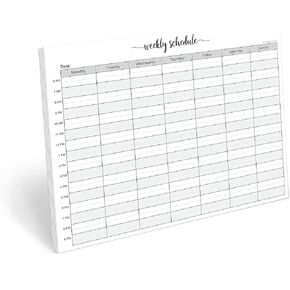 321Done Weekly Schedule Planning Notepad - 50 Sheets (8.5x11) – Hourly Appointment Productivity Weekly Planner Tear-Off Note Pad - Cute Simple Script Large Letter Size - Made in the USA