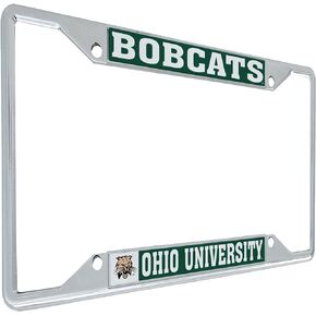 Desert Cactus Ohio University License Plate Frame Bobcats Metal Car Tag Holder for Front or Back of Car Officially Licensed (Mascot)