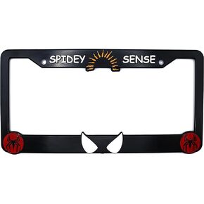 Spidey Sense 3D Raised License Plate Frame | 1 Pack Character License Plate Cover | Universal US Car Black License Plate Holder | Auto Accessories (Car, Truck and SUV)