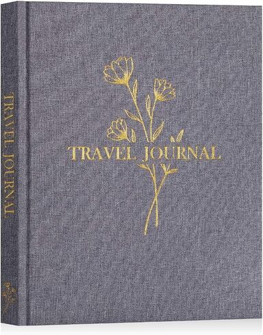 Lanpn Travel Photo Journal Notebook للنساء والرجال، دفتر ذكريات السفر من الكتان مع مطالبات ومجلات الذكرى السنوية وهدايا السفر (بيج، 110 صفحة) in Kuwait