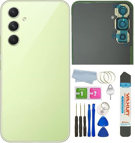 Galaxy A54 Back Cover Glass Replacement for Samsung Galaxy A54 5G Back Cover Glass with Pre-Installed Tape and Camera Lens +Tools (Awesome Black) in Saudi Arabia