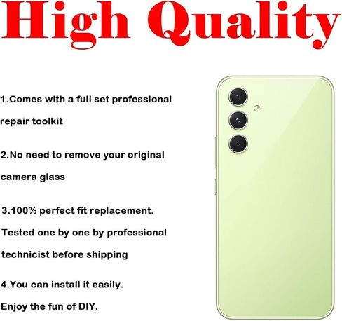 Galaxy A54 Back Cover Glass Replacement for Samsung Galaxy A54 5G Back Cover Glass with Pre-Installed Tape and Camera Lens +Tools (Awesome Black) in Saudi Arabia