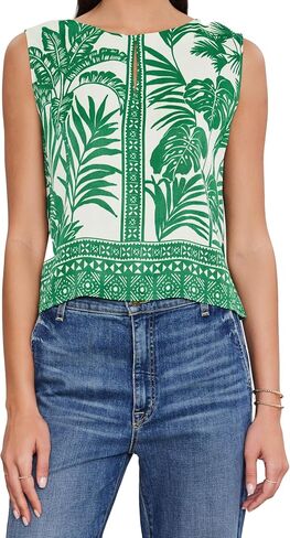 Velvet by Graham & Spencer Women's Neva Palm Print Top in Saudi Arabia