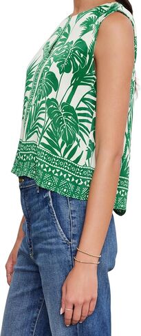 Velvet by Graham & Spencer Women's Neva Palm Print Top in Saudi Arabia