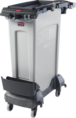 Rubbermaid Commercial Products Slim Jim Rim Caddy Kit + 23-Gallon Container Trash Can/Utility Cart, Black, Janitorial/Housekeeping Cart for Office/School/Hospital/Public Facility in Saudi Arabia