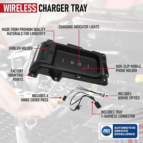 Wireless Charger Tray - Compatible with Toyota Vehicles - 2014, 2015, 2016, 2017, 2018, 2019, 2020, 2021 Tundra - Replaces 00016-34506 - 15 Watts Fast Charging - Center Console Tray Replacement in Saudi Arabia