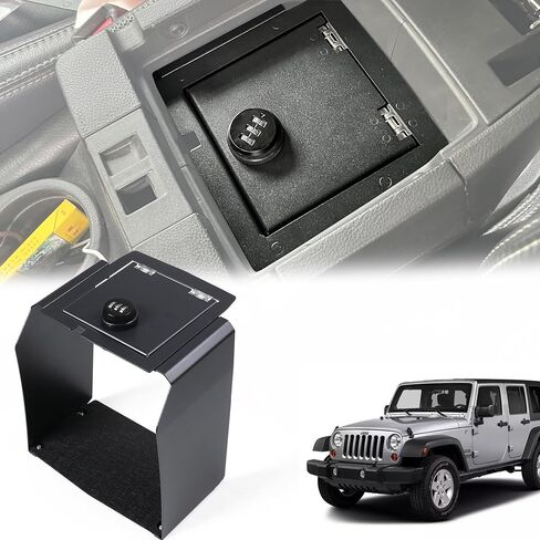 BESTAOO Center Console Safe Box Armrest Lock Security Storage Organizer Box for Jeep Wrangler JK 2012-2017 (Black) in Saudi Arabia