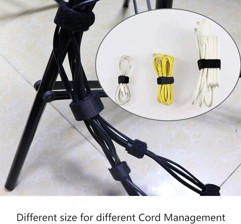 80 قطعة من ربطات الكابلات من Pasow، قابلة لإعادة الاستخدام، ربطات كابل مزدوجة، منظم ربطات عنق، مشابك أسلاك 5 بوصة/ 6 بوصة/8 بوصة/ 11 بوصة (أسود + أبيض) in Kuwait