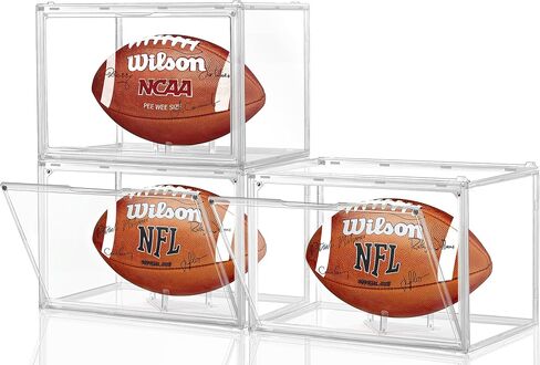 Leffis Basketball Display Case, UV Protected Acrylic Basketball Case Display Case with Solid Wood Base, Basketball Display Stand for Autographed Basketball Standard NBA WNBA Ball Memorabilia Keepsake in Saudi Arabia