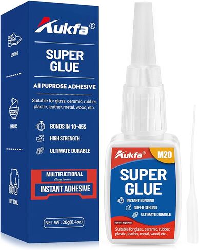 غراء فائق، لاصق Aukfa Cyanoacrylate قوي الترابط وغراء سريع الجفاف لاحتياجات الإصلاح الخاصة بك، غراء إصلاح Cyanoacrylate لجميع الأغراض للسيراميك المنزلي والبلاستيك والزجاج والخشب والحرف اليدوية in Kuwait