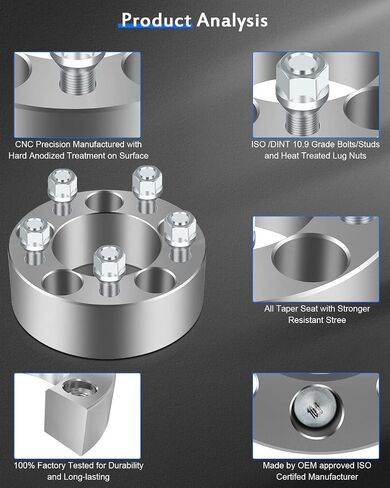 ECCPP 4X 5 Lug 5x114.3 Wheel Spacer 2" 5x4.5 to 5x4.5 82.5mm Bolt On 1/2"x20 fit for Mustang Ranger Crown Victoria Explorer for Cherokee Wrangler for Grand Marquis in Saudi Arabia