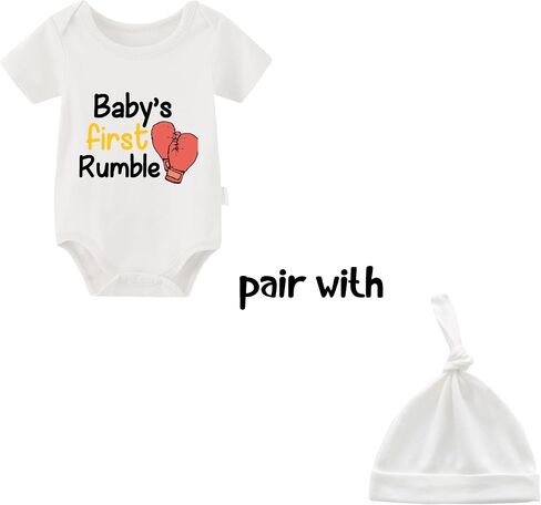 YSCULBUTOL Baby Twins Bodysuit Boxing Gloves First Rumble Baby Outfit Funny Baby Romper Baby Girl Clothes Set in Saudi Arabia