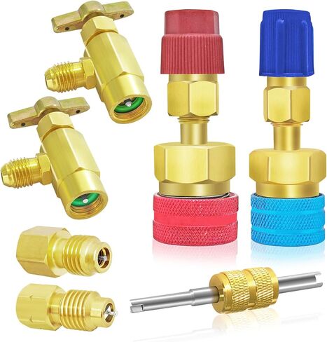 Boltigen R1234YF Adapter Fitting Kit with R1234YF Self Sealing and Puncture Style Can Taps, R1234YF to R134a Adapters, Hose Adapters for AC Systems in Saudi Arabia