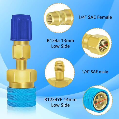 Boltigen R1234YF Adapter Fitting Kit with R1234YF Self Sealing and Puncture Style Can Taps, R1234YF to R134a Adapters, Hose Adapters for AC Systems in Saudi Arabia