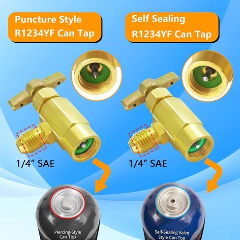 Boltigen R1234YF Adapter Fitting Kit with R1234YF Self Sealing and Puncture Style Can Taps, R1234YF to R134a Adapters, Hose Adapters for AC Systems in Saudi Arabia