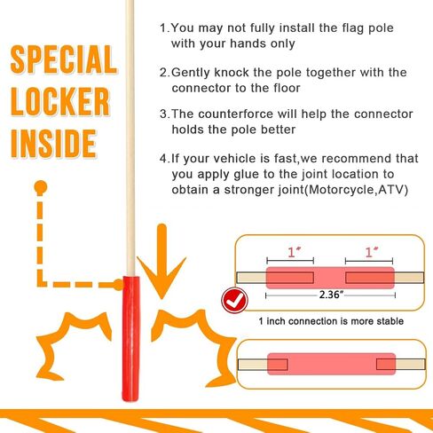 علم أمان الكرسي المتحرك، علم سلامة الدراجة، بوليستر كامل اللون مقاوم للتمزق ومقاوم للماء باللون الأزرق مع علم عاكس، علم الدراجة مع أقطاب من الألياف الزجاجية شديدة التحمل للسلامة 6 أقدام ارتفاع قابل للتعديل in Kuwait