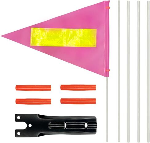 علم أمان الكرسي المتحرك، علم سلامة الدراجة، بوليستر كامل اللون مقاوم للتمزق ومقاوم للماء باللون الأزرق مع علم عاكس، علم الدراجة مع أقطاب من الألياف الزجاجية شديدة التحمل للسلامة 6 أقدام ارتفاع قابل للتعديل in Kuwait