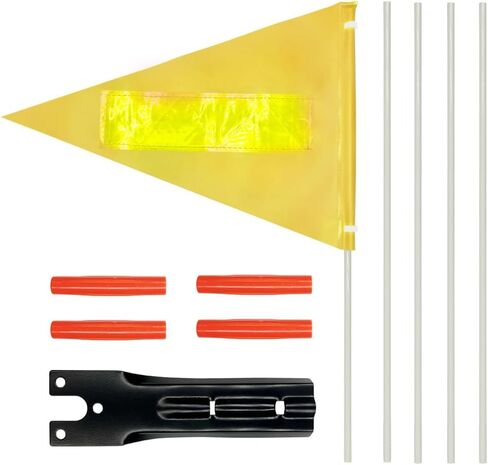 علم أمان الكرسي المتحرك، علم سلامة الدراجة، بوليستر كامل اللون مقاوم للتمزق ومقاوم للماء باللون الأزرق مع علم عاكس، علم الدراجة مع أقطاب من الألياف الزجاجية شديدة التحمل للسلامة 6 أقدام ارتفاع قابل للتعديل in Kuwait