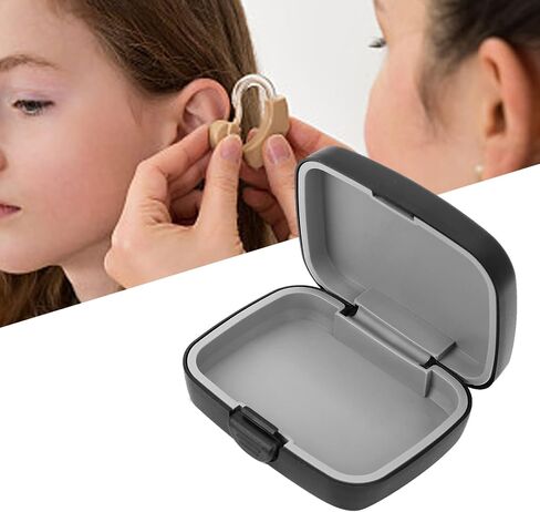 Hard Case, Portable Protective Case for Behind The Ear, in The Ear, All in The Canal Hearing Aids (Black), Waterproof and in Saudi Arabia