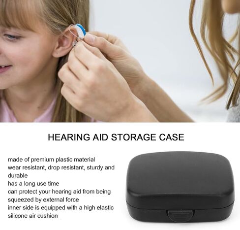 Hard Case, Portable Protective Case for Behind The Ear, in The Ear, All in The Canal Hearing Aids (Black), Waterproof and in Saudi Arabia