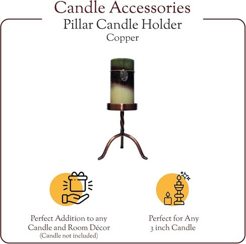 A Cheerful Giver Pillar Candle Holder - 6" Tall Black Decorative Metal Candle Stand - Fits up to 4" Round Pillar Candle - Beautiful Candle Accessories in Saudi Arabia