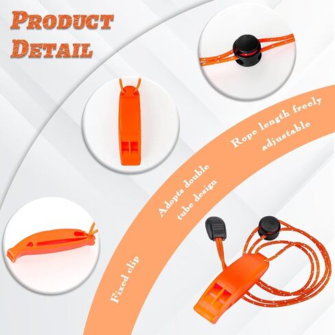 6Pcs Emergency Whistles with Lanyard, Survival Whistles Loud Safety Whistle, Marine Whistle with Adjustable Reflective Lanyard, Super Loud Floating Whistles for Emergency in Saudi Arabia